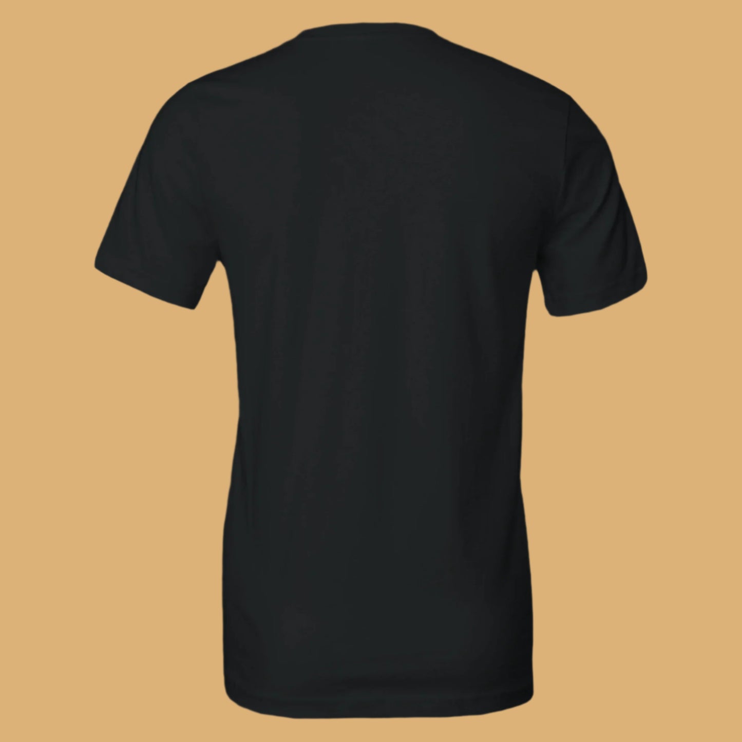 Black t-shirt on a gray background